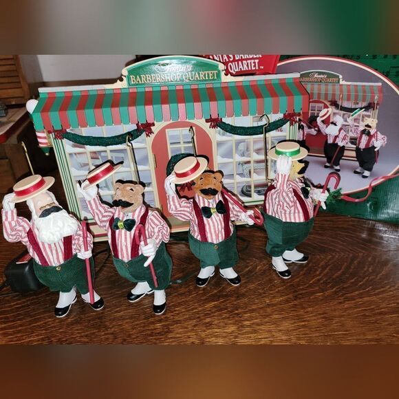 Mr. Christmas Santa's Barbershop Quartet Animated Singing Bears in Box - Vintage - Picture 3 of 17